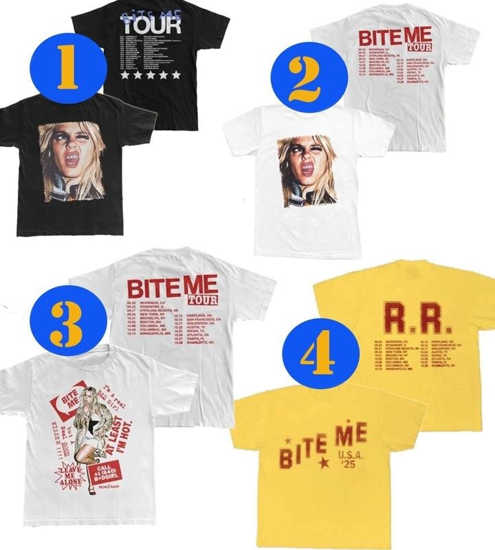 #Renee New Music T-Shirt Trendy Casual Rapp Bite Me Tour 2025 Graphic Tee Gift Fan Merch