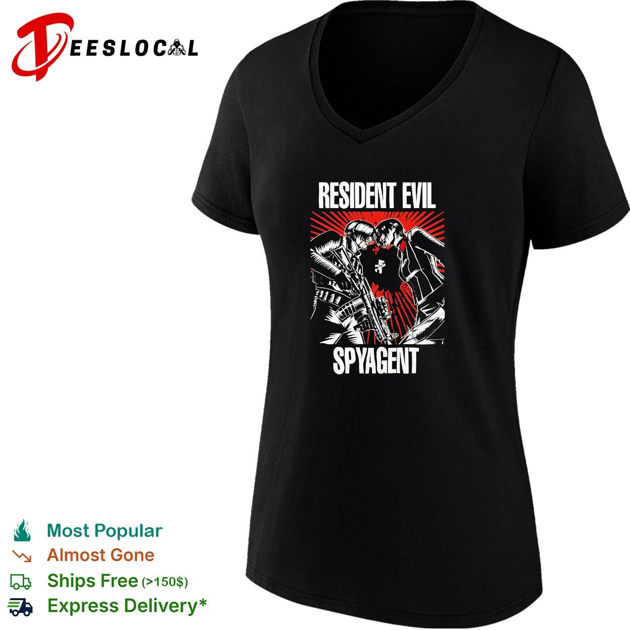 Resident Evil Spyagent Leon S Kennedy and Ada Wong Parody Illustration shirt