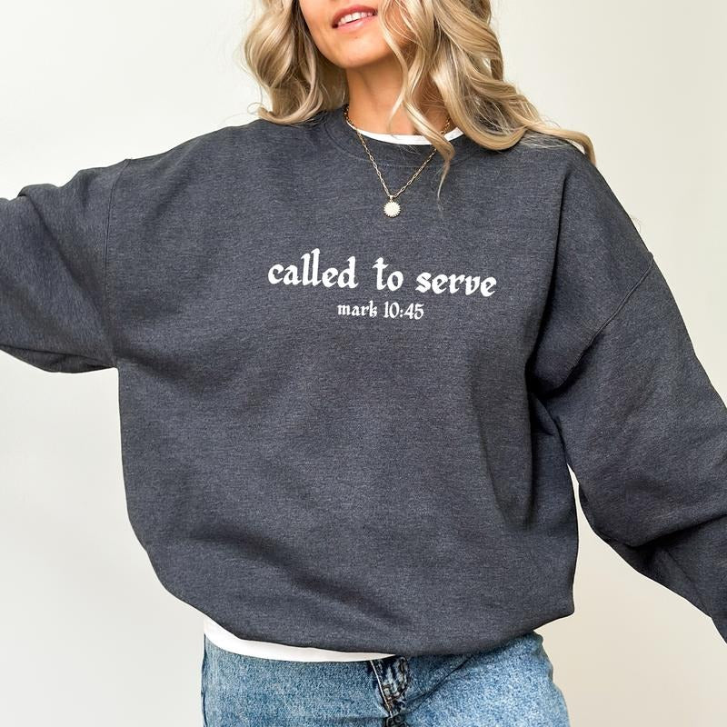 Retro Called To Served Sweatshirt, Religious Crewneck, Bible Verse Long Sleeved Pullover, Christian Gift Ideas