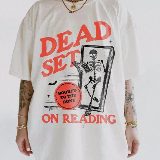 Retro Ghost Reading Books T-Shirt, Bookish Halloween Sweatshirt, Teacher Librarian Halloween Gift, Halloween Book Lover, Halloween Read In Peace Tee