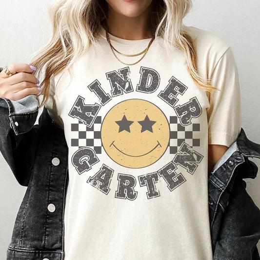 Retro Kindergarten Grade Teacher Shirt, Kinder Grade shirt, First Day of School Matching TShirt, New Teacher Gift, Teacher Squad, Vintage  T-shirt, sweater and Hoodie