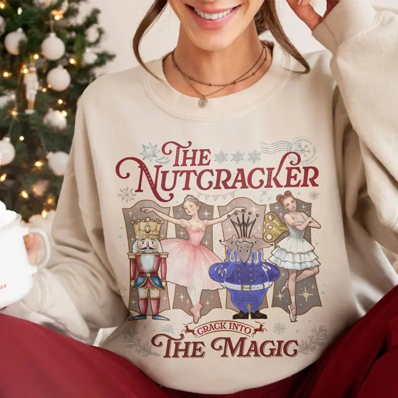 Retro Nutcracker Ballet Christmas Sweatshirt, Christmas Party Shirt, Xmas Gift for Her