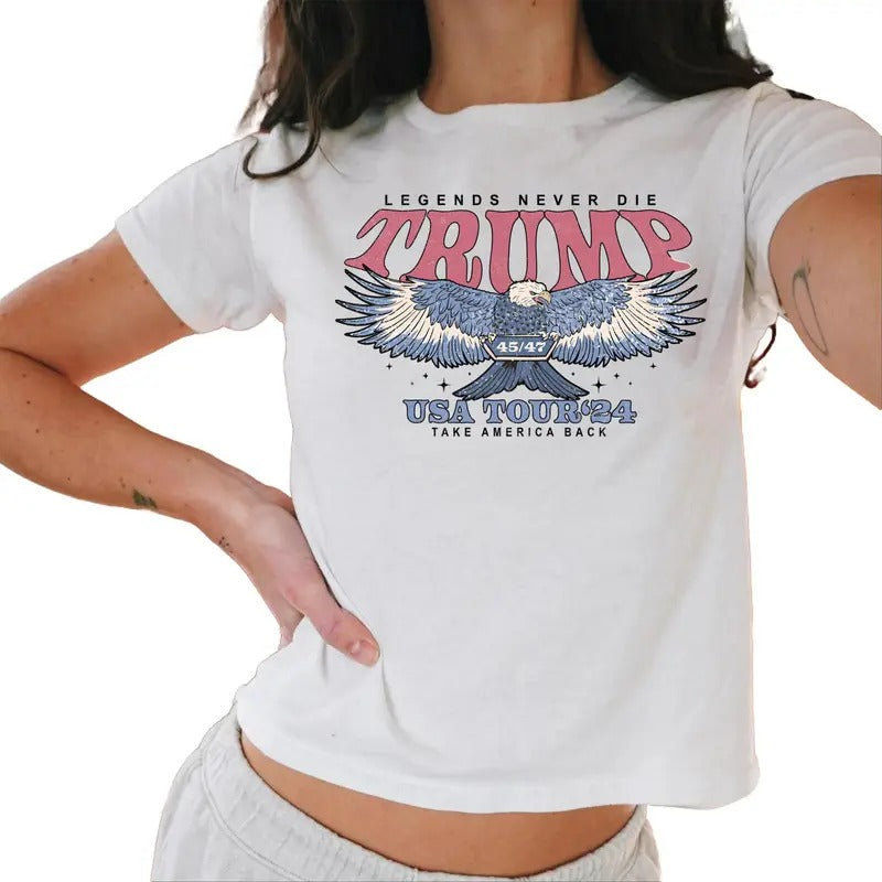 Retro Trump 2024 Election Baby Tee Take America Back Republican Baby Tee Casual Comfort