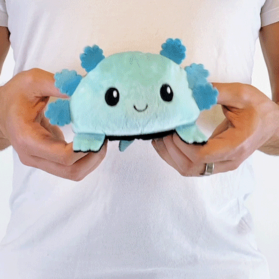 Reversible Axolotl Plushie (Black + Blue)