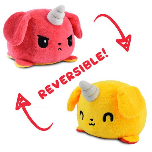 TeeTurtle Reversible Puppicorn Plushie (Red + Yellow)