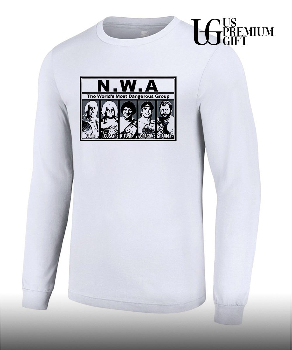 Ric Flair Dusty Rhodes Terry Funk Ricky Steamboat Harley Race N.W.A The World’s Most Dangerous Group shirt