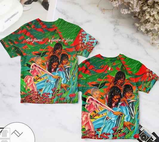 Rick James Garden Of Love Album Cover Green AOP T-shirt