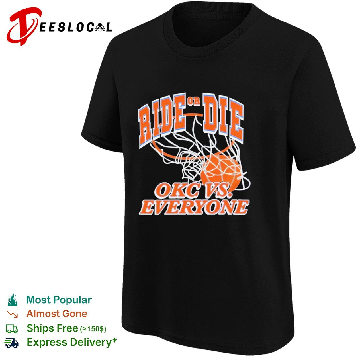 Ride or die Oklahoma City Thunder basketball NBA OKC vs everyone shirt