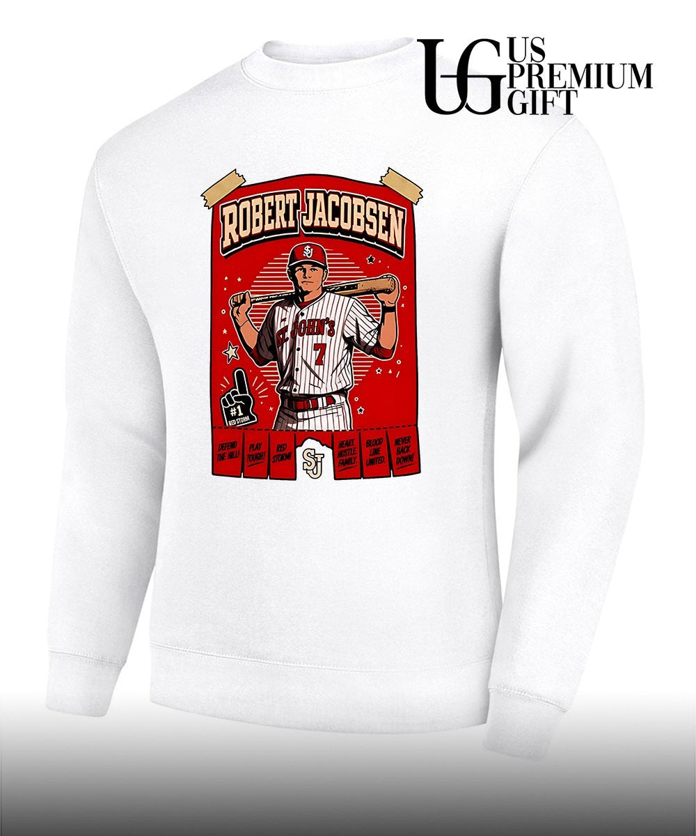 Robert Jacobsen St. Johns University baseball portrait shirt