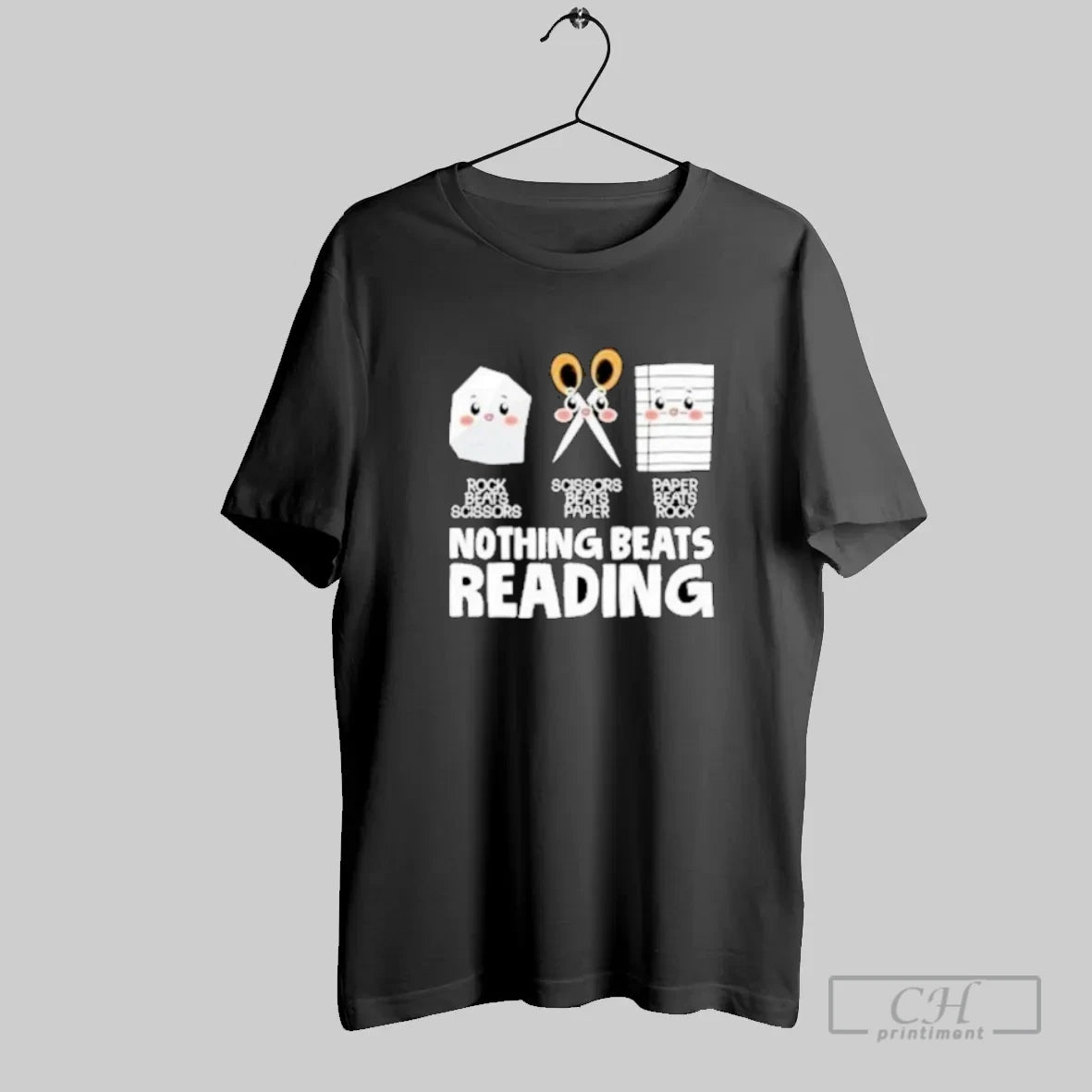 Rock Beats Scissors Scissors Beats Paper Paper Beats Rock Nothing Beats Reading - clothing by TeeHivey.com
