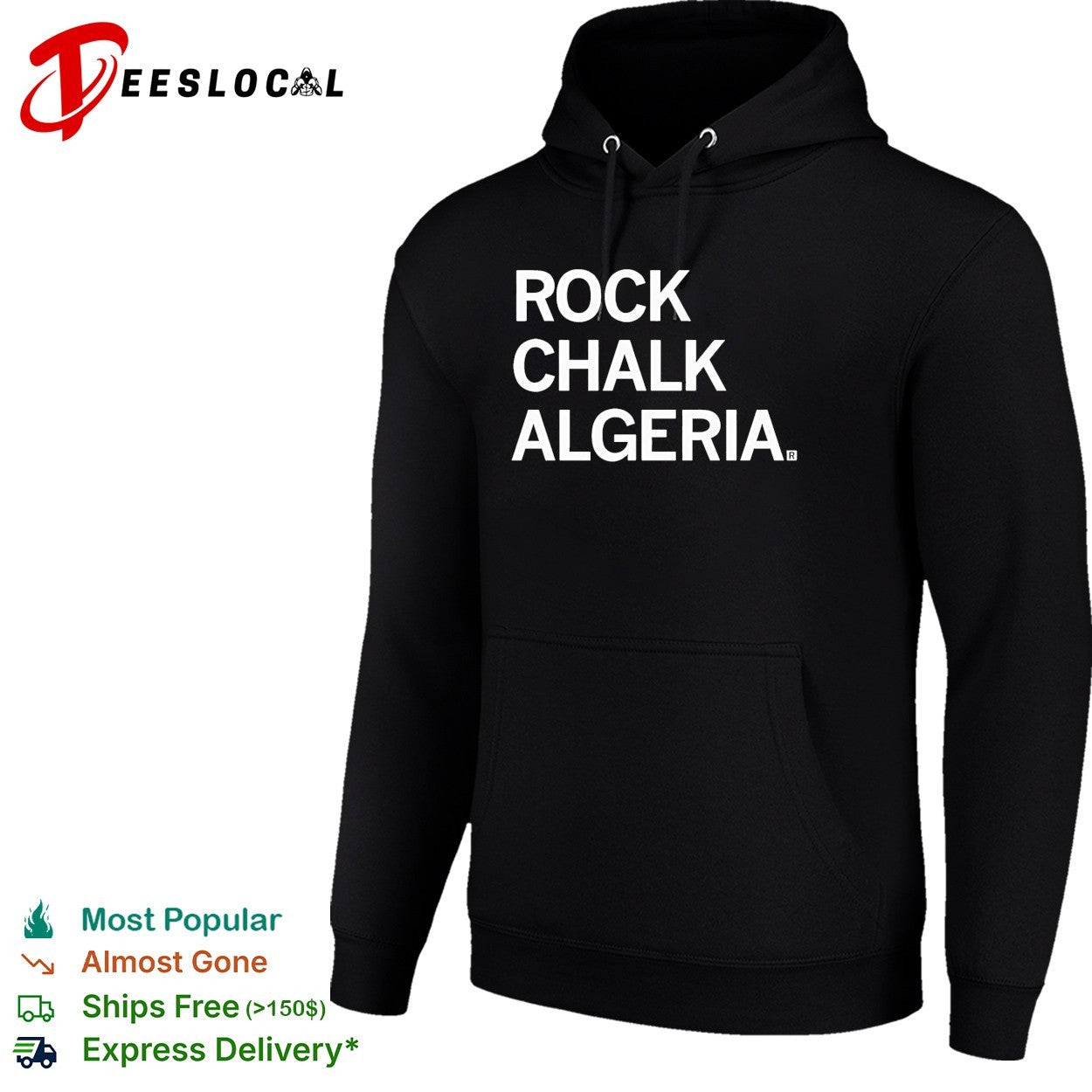 Rock chalk Algeria bold text shirt