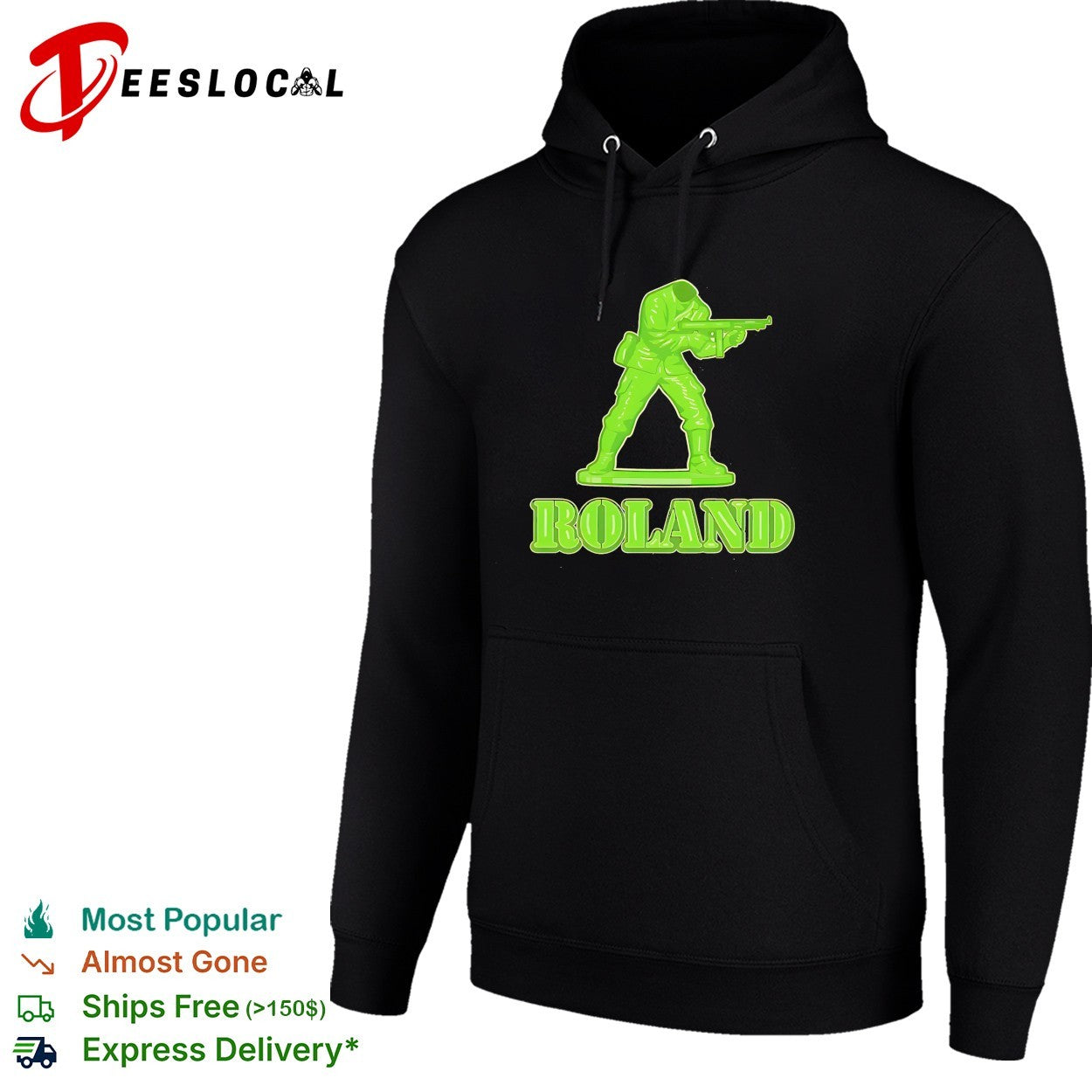 Roland army man aiming rifle shirt