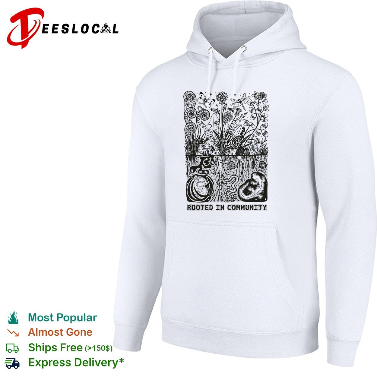 Rooted in community plants and roots shirt