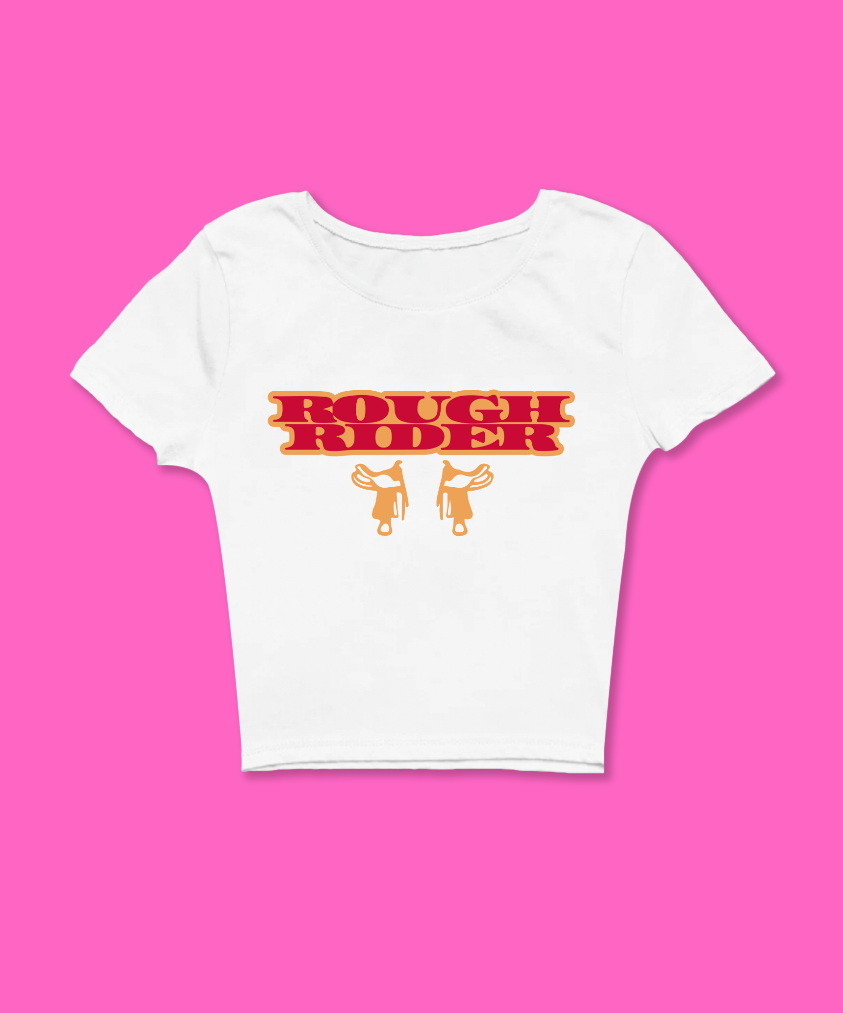Rough Rider Cowgirl Y2K Baby Tee - clothing by TeeHivey.com (Image 2)