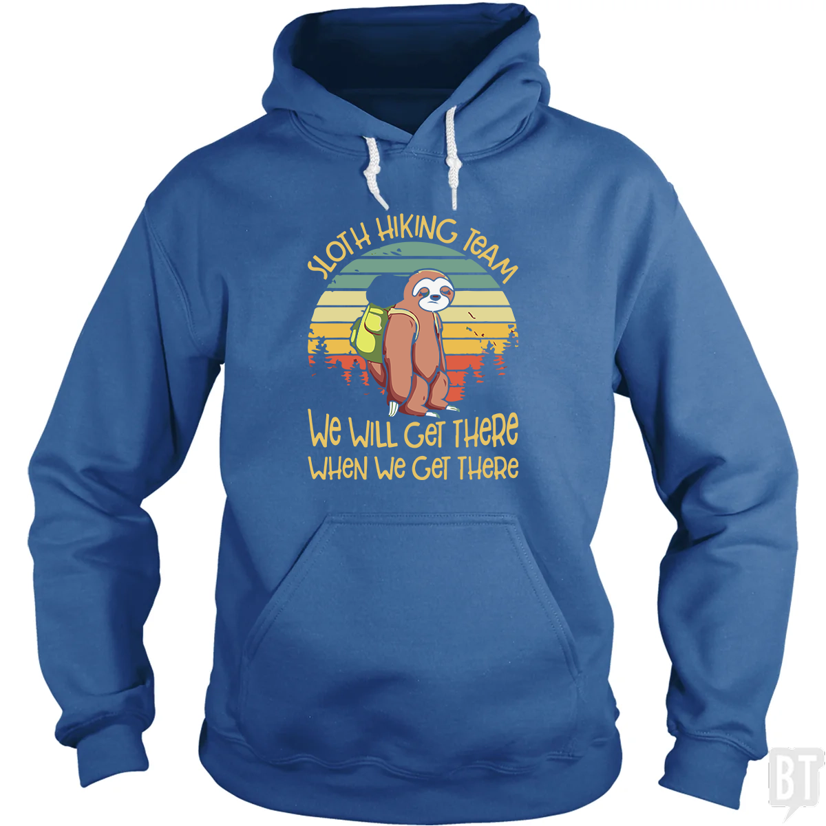 Funny Sloth Hiking Team Hoodie