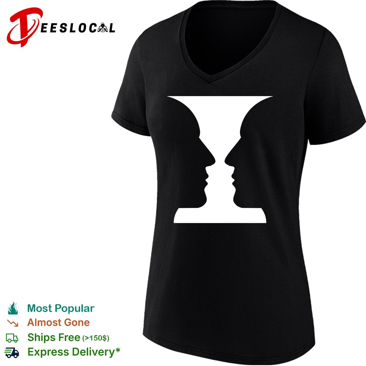 Rubin Vase Optical Illusion Cognitive Psychology Silhouette Art shirt