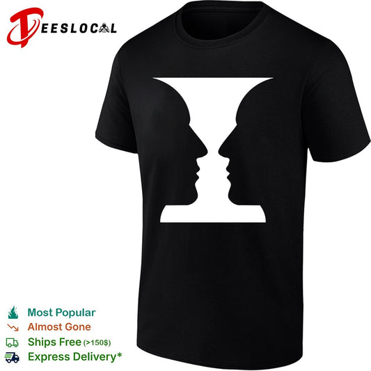 Rubin Vase Optical Illusion Cognitive Psychology Silhouette Art shirt