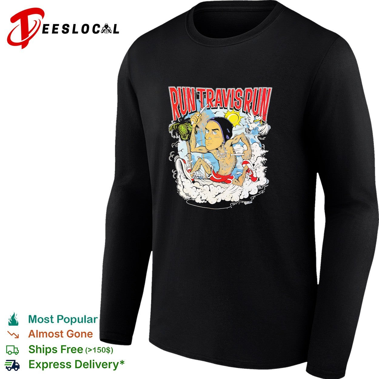 Run Travis run scene cartoon funny shirt