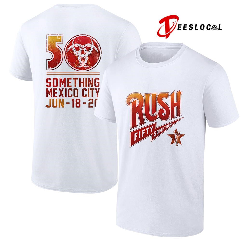 Rush Fifty Something tour Mexico logo shirt