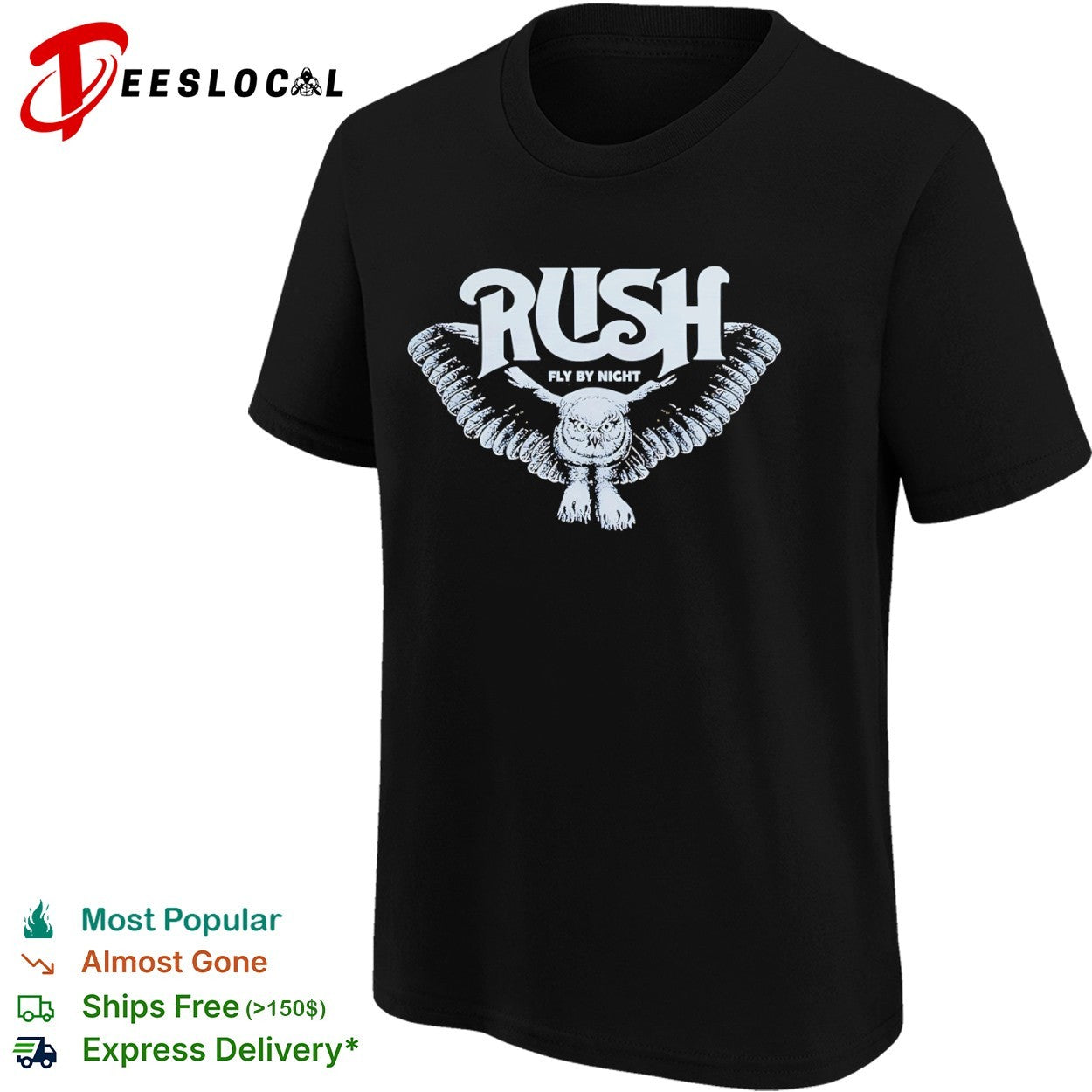 Rush Fly by Night Owl Music Band shirt