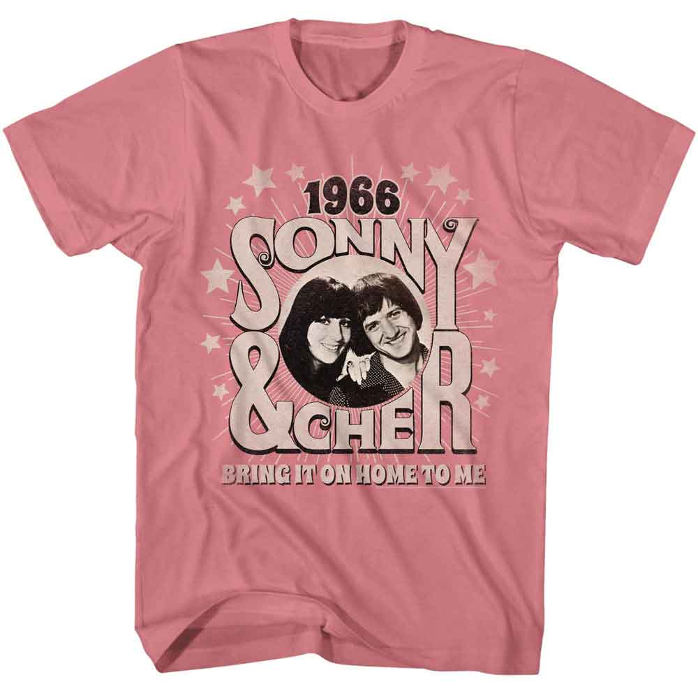 Sonny And Cher - Bring It On Home - Officially Licensed American Classics - Front Print Solid Adult Short Sleeve T-Shirt