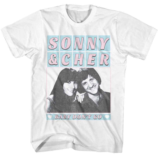 Sonny And Cher - Baby Dont Go Name Blocks - American Classics - Solid White Adult Short Sleeve T-Shirt
