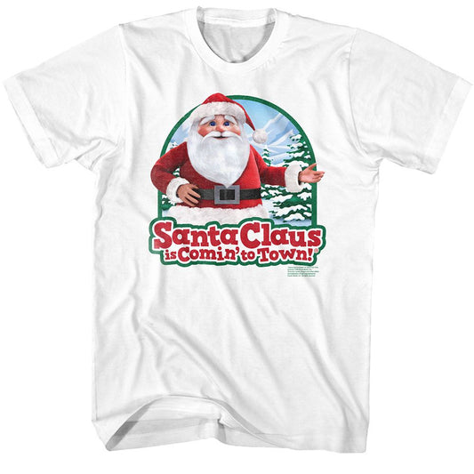 Santa Claus Is Coming To Town - Santa - Short Sleeve - Adult - T-Shirt - clothing by TeeHivey.com