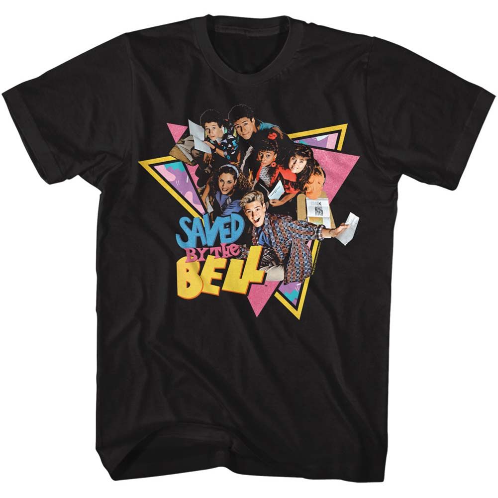 Saved By The Bell - Group Triangles - Short Sleeve - Adult - T-Shirt - clothing by TeeHivey.com