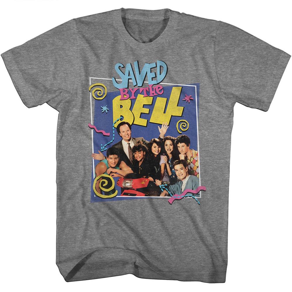 Saved By The Bell - Group With Belding - Short Sleeve - Heather - Adult - T-Shirt - clothing by TeeHivey.com