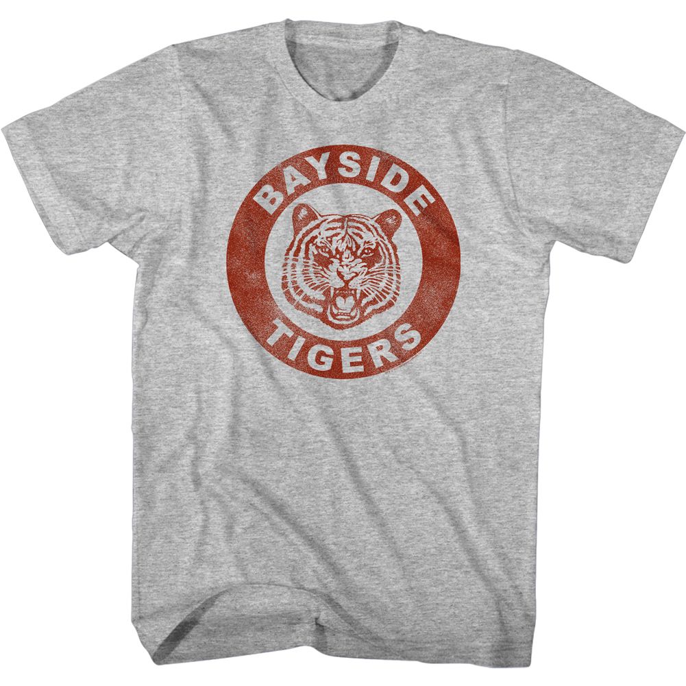Saved By The Bell - Distressed Bayside Crest - Short Sleeve - Heather - Adult - T-Shirt - clothing by TeeHivey.com