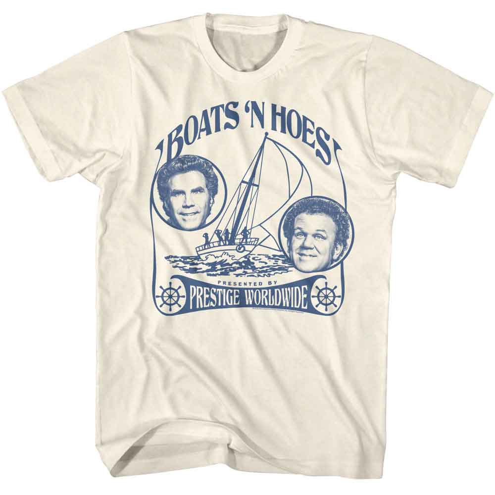 Step Brothers - Boats And Hoes Again - American Classics - Solid Off-White Adult Short Sleeve T-Shirt (Image 1)