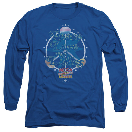 Arties Peace Lollies Mens Long Sleeve Shirt Royal Blue - clothing by TeeHivey.com (Image 1)