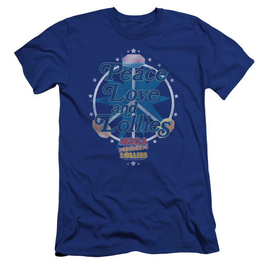 Arties Peace Lollies Premium Bella Canvas Slim Fit Mens T Shirt Royal Blue - clothing by TeeHivey.com (Image 1)