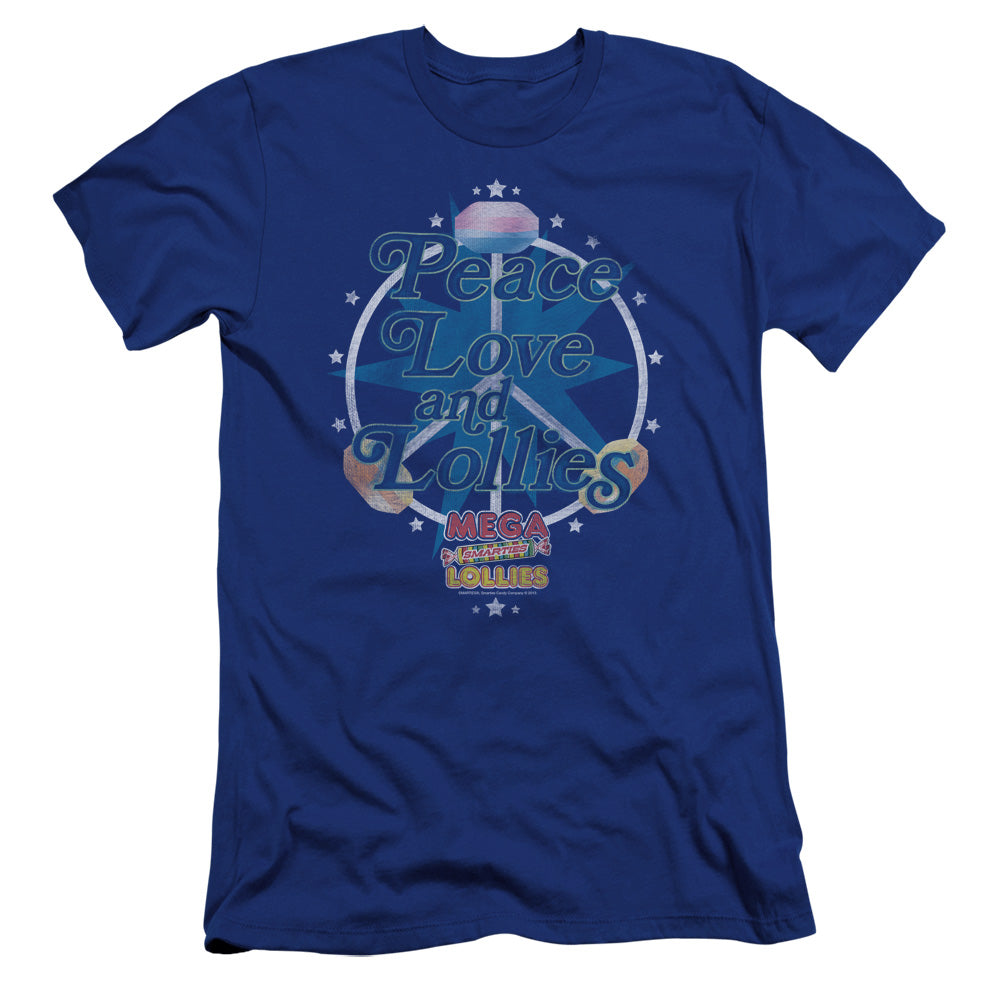 Arties Peace Lollies Premium Bella Canvas Slim Fit Mens T Shirt Royal Blue - clothing by TeeHivey.com (Image 2)
