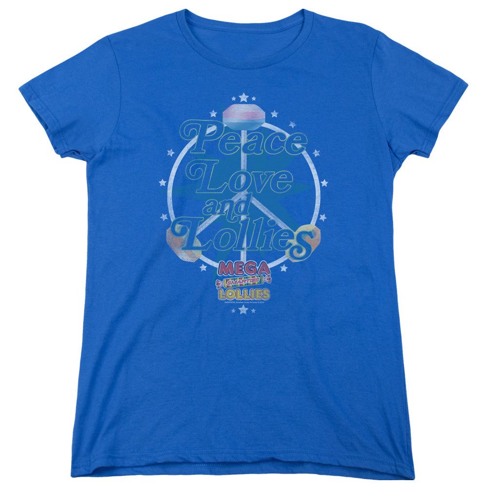 Arties Peace Lollies Womens T Shirt Royal Blue - clothing by TeeHivey.com