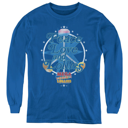 Arties Peace Lollies Long Sleeve Kids Youth T Shirt Royal Blue - clothing by TeeHivey.com