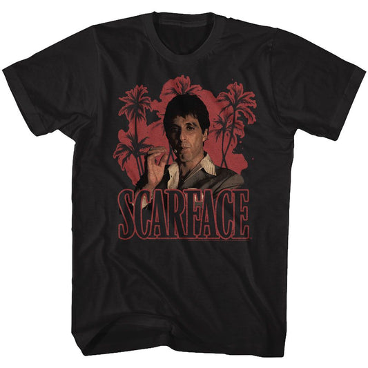 Scarface - Red Palms - Short Sleeve - Adult - T-Shirt - clothing by TeeHivey.com