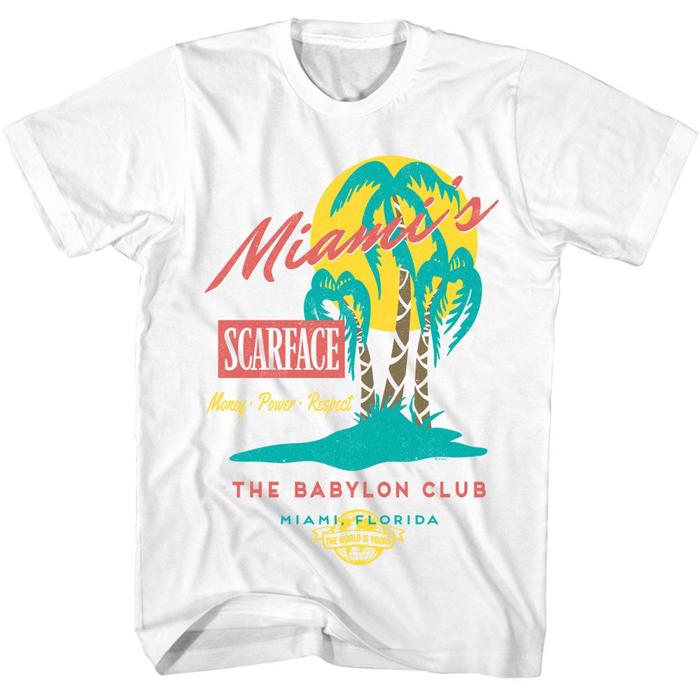 Scarface - The Babylon Club - American Classics - Solid White Adult Short Sleeve T-Shirt - clothing by TeeHivey.com (Image 1)