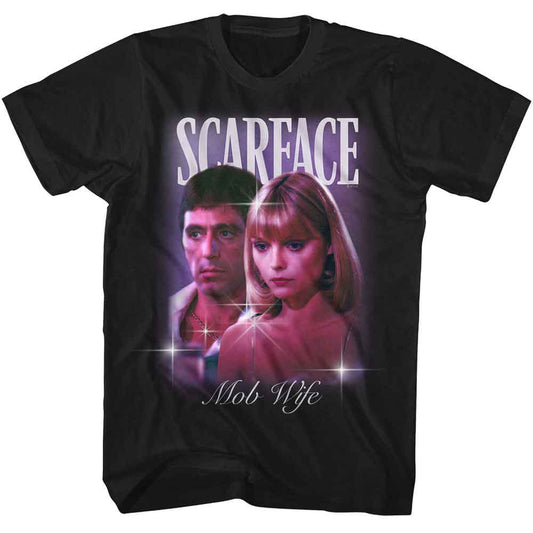 Scarface - Mob Wife - American Classics - Solid Black Adult Short Sleeve T-Shirt
