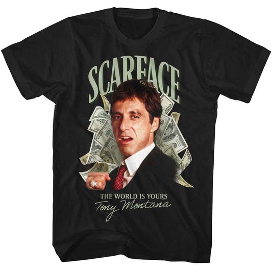 Scarface - Money - American Classics - Solid Black Adult Short Sleeve T-Shirt