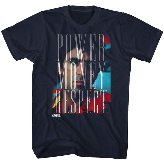 Scarface - Power Money Respect - Short Sleeve - Adult - T-Shirt - clothing by TeeHivey.com