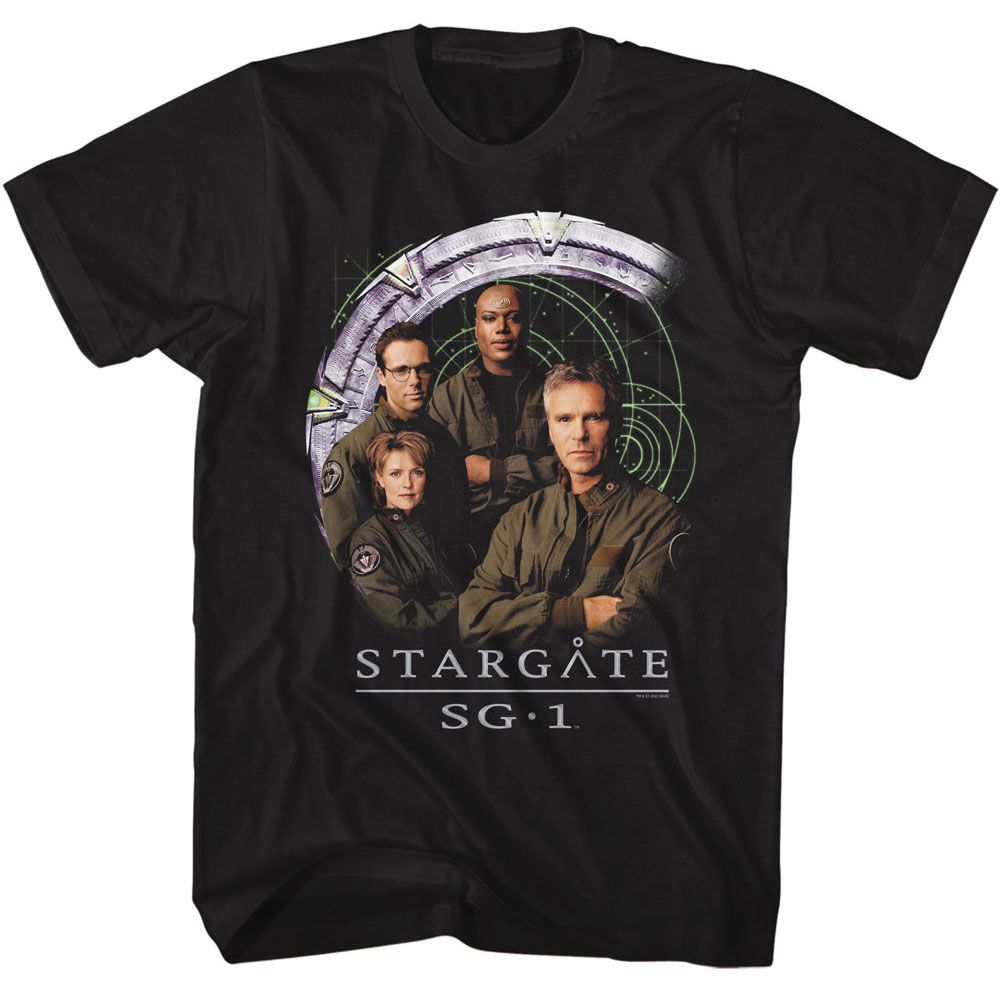 Stargate - Cast And Gate - American Classics - Solid Black Adult Short Sleeve T-Shirt - clothing by TeeHivey.com (Image 1)