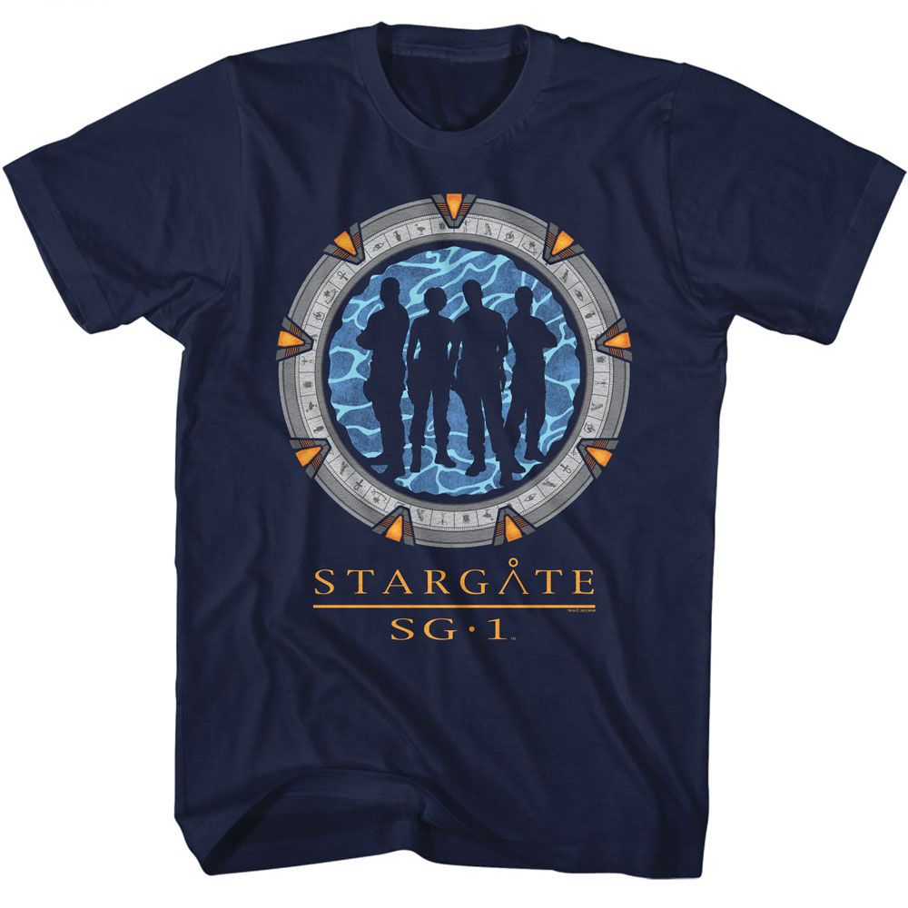 Stargate - Silhouette Gate - American Classics - Solid Blue Adult Short Sleeve T-Shirt - clothing by TeeHivey.com (Image 1)