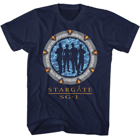Stargate - Silhouette Gate - American Classics - Solid Blue Adult Short Sleeve T-Shirt - clothing by TeeHivey.com (Image 1)