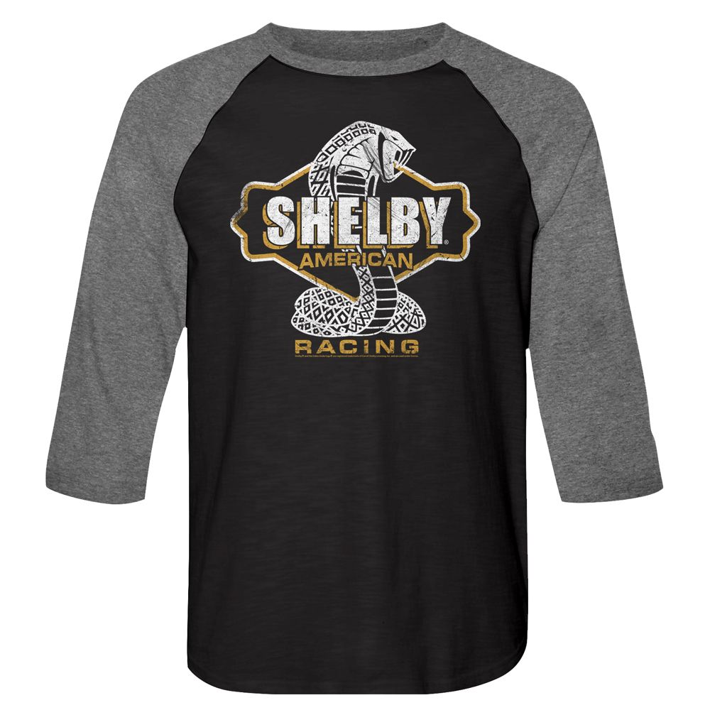 Carroll Shelby - Old Sign Color Change - 3/4 Sleeve - Heather - Adult - Raglan Shirt - clothing by TeeHivey.com