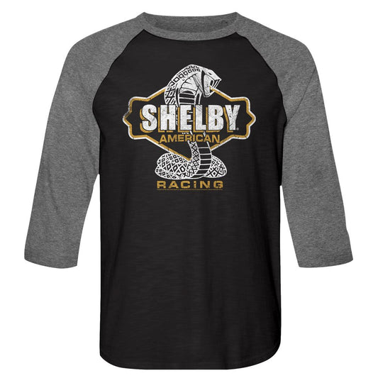 Carroll Shelby - Old Sign Color Change - 3/4 Sleeve - Heather - Adult - Raglan Shirt - clothing by TeeHivey.com
