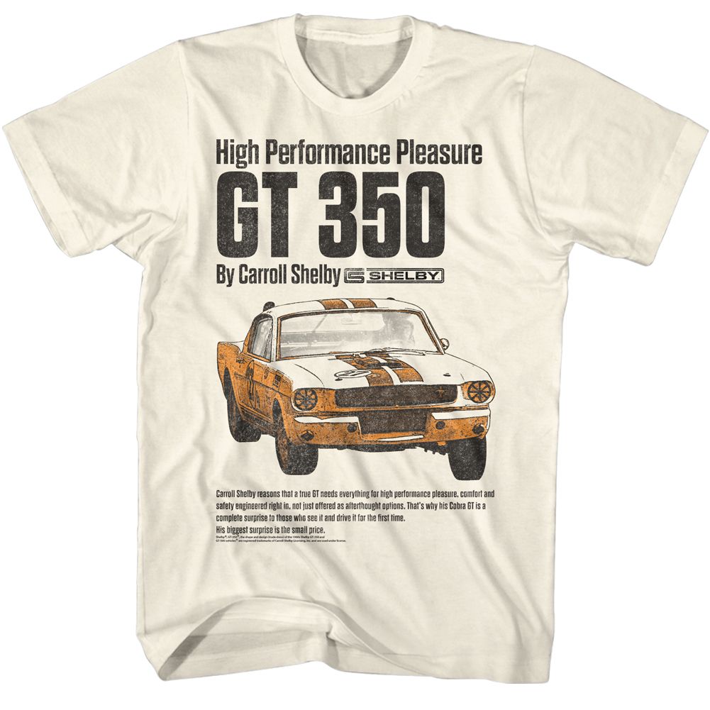 Carroll Shelby - High Performance - American Classics - Solid Off-White Adult Short Sleeve T-Shirt - clothing by TeeHivey.com