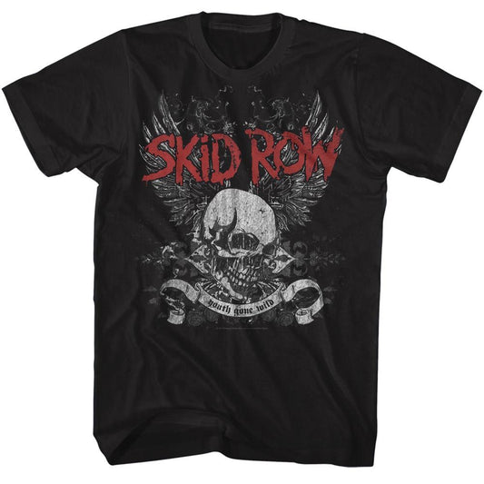 Skid Row - Skull & Wings - Short Sleeve - Adult - T-Shirt - clothing by TeeHivey.com