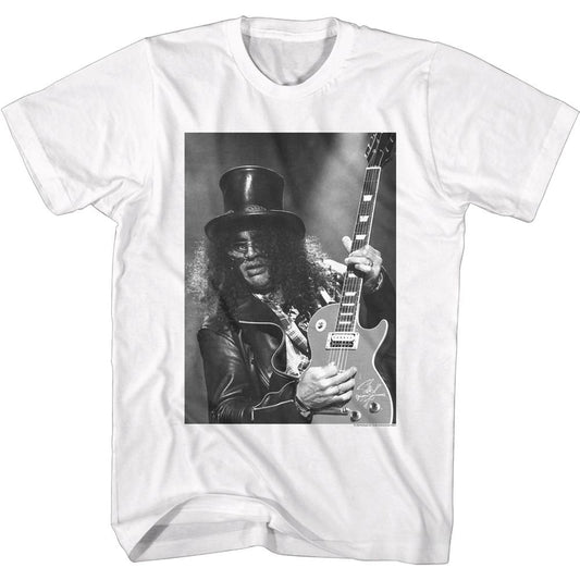 Slash - Black & White With Guitar - Short Sleeve - Adult - T-Shirt - clothing by TeeHivey.com