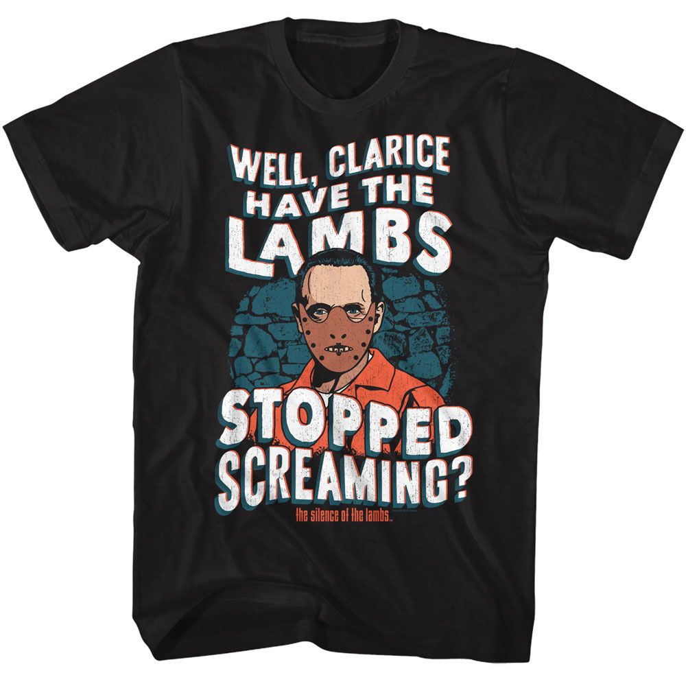 Silence Of The Lambs - Wavy Lambs Text - American Classics - Solid Black Adult Short Sleeve T-Shirt (Image 1)